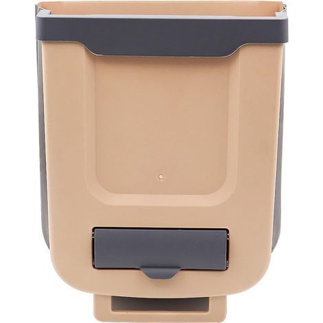 Hanging kitchen bin, collapsible bin, suitable for cupboards, offices, bathrooms, 25 x 18.5 x 28 cm, brown (1/5)