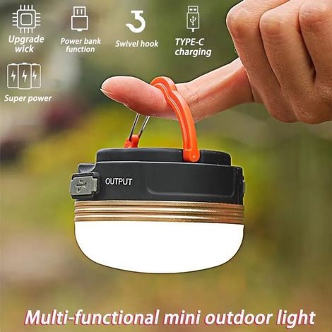 Lámpara de camping COB+LED de 10 W con 3 modos de luz，linterna recargable，lámpara portátil para tienda de campaña，1 unidad (1/5)