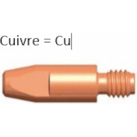 Paquet de 10 tubes contact M6 1 mm pour alu ABICOR BINZEL 141.0006