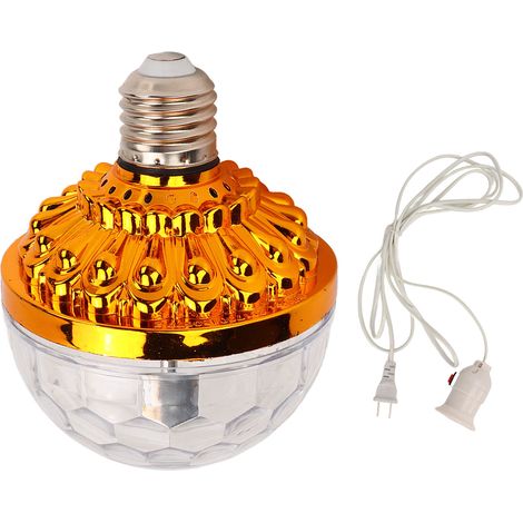 Ampoule LED RGB 6W E27 rotative pour fête, fil avec prise US 110-240V 2,5m, lampe boule PC pour bar KTV (1/5)