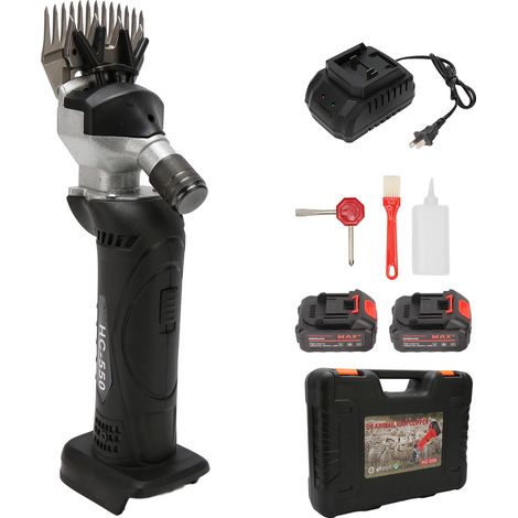 Tondeuse à moutons noire 200W moteur 6 vitesses max 2600 tr/min lame alliage 4000mAh coupe-tapis pour maison ferme 100-240V prise US (1/5)