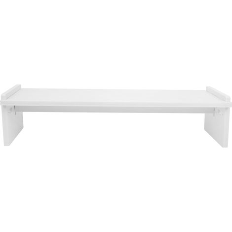 Support pour Écran d'Ordinateur en Bois Blanc, Résistance à L'Abrasion, Plateau Unique pour Bureau et Chambre d'Élève, Rehausseur d'Écran Pratique (1/5)