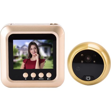 Sonnette vidéo connectée pour la maison, visionneuse de porte numérique, écran LCD TFT 2,4 pouces, vision nocturne, grand angle 145°, résolution 720p (1/5)