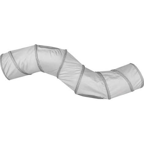 Gioco per gatti tunnel con curva a s grigio 130 cm