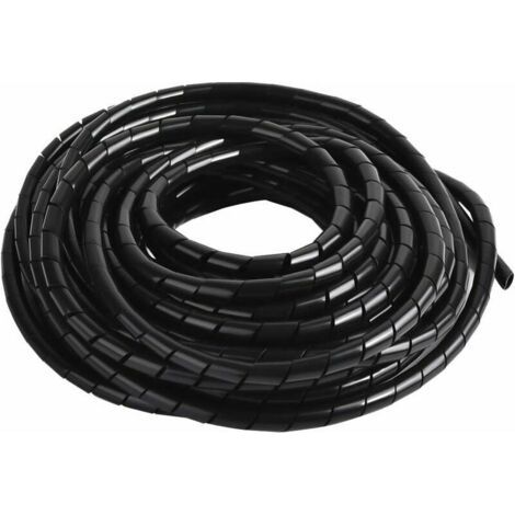 Cache Cable Spirale, 12m Gaine Cable Electrique Flexible Universel, Tube de Rangement pour Ranger ou Cacher les Câbles, Bricolage Protecteur de Câble pour Bureau à Domicile TV PC, Dia: 8mm, Noir
