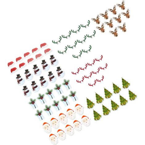 240 étiquettes verre Noël motif mignon faciles à fixer déco vin coupes fête Xmas (1/5)
