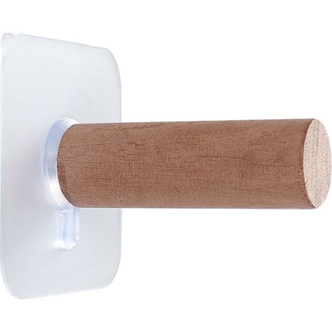 Crochet de porte arrière en bois massif, sans perçage ni colle, allongé, pour grands chapeaux et vêtements. (1/5)
