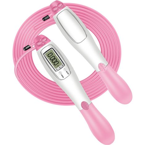 Corde à Sauter avec Compteur Numérique - Acier Inoxydable Intérieur PVC Extérieur - Réglable 2,8 M - Pour Adultes Enfants Fitness (1/5)