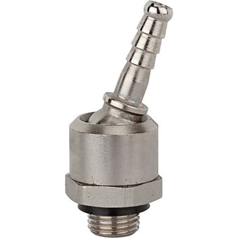 Riegler Schlauchtülle, Messing vernickelt, drehbar, G 1/4 AG, LW 9 (1/2)