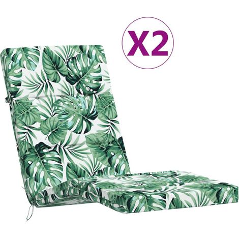 Maison Exclusive - Cuscini per Sedia a Sdraio 2 pz Motivo Foglie in Tessuto Oxford (1/5)