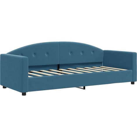 Lit de repos bleu 80x200 velours (1/5)