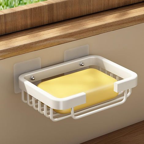 1 Porte-Savon Mural,Acier Inoxydable,Auto-Adhésif,Sans Perçage,Douche,Cuisine (1/5)