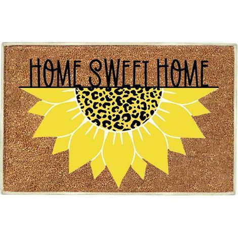 Tapis De Seuil - Tapis D'Entrée Fleurs De Tournesol - Pour Porte Intérieure Et Extérieure - 40 x 60 cm (1/5)