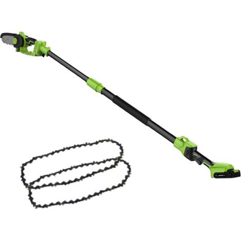 PACK Tronçonneuse 2en1 + 2 chaînes - VENTEO - Manche télescopique - Tronçonneuse sans fil - Bricoler/couper/élaguer - Légère (1/5)