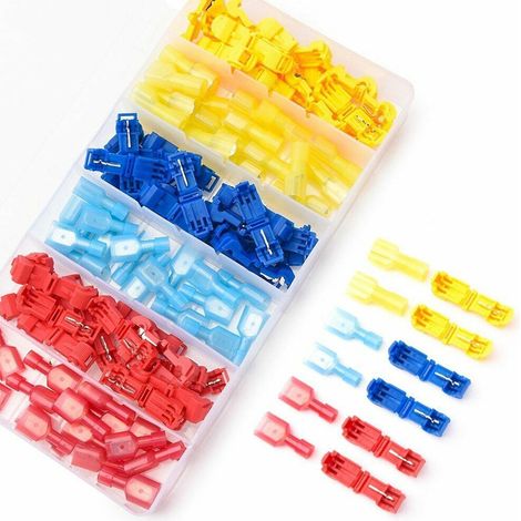 360 Stück Nylon-Flachsteckverbinder, T-förmig, Crimp-Anschlussklemmen, vollisoliert, Stecker und Buchse (1/5)