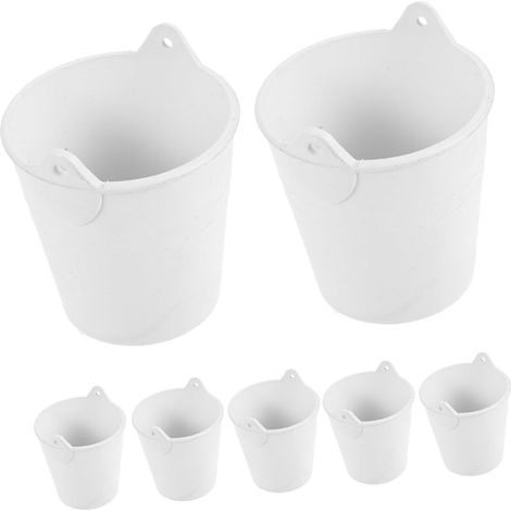 10pcs DIY Mini Seaux Latérales Poigres Podets en Plastique DIY Petits Seaux Non Colorés (1/5)