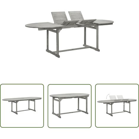 The Living Store Table à dîner de jardin (160-240)x100x75cm Bois d'acacia massif - Table De Jardin - Table Extensible - Acacia Massif - Mobilier De Jardin - Table Repas Extérieur (1/5)