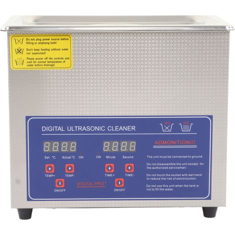 Ultraschallreiniger, 40 kHz, 3200 ml Fassungsvermögen, geräuscharm, mit Heizfunktion, Timer, EU-Stecker (200–240 V) (1/5)