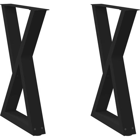 Maison Exclusive - Esstisch Beine 2 Stk. Schwarz 60x(72-73,3) cm