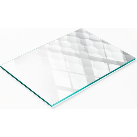 Tagliere da cucina decorativo in vetro con grafica esagonale, 80x52 cm (1/5)
