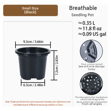 Filiyano-Lot de 5 godets de plantation pour semis, pots de culture noirs et pots transparents simples pour plantes succulentes, pour la maison et la (1/3)