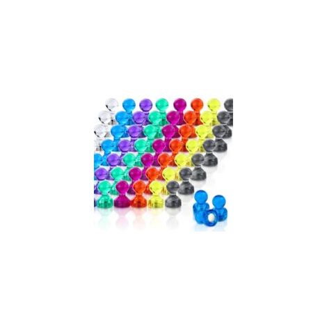 Imanes Snap, paquete de 40 imanes para refrigerador en 8 colores, coloridos y prácticos, perfectos para pizarras blancas, escritorios y mapas - Crezuo