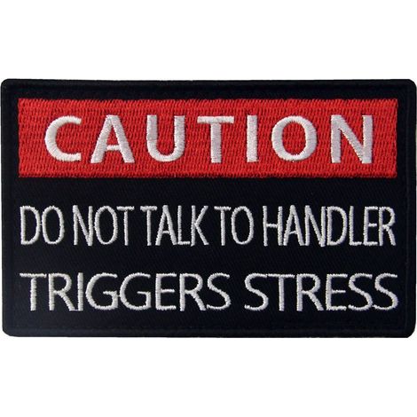 Chien d'assistance Attention Ne pas parler au manipulateur Déclenche le stress Gilets/harnais Brodé Crochet et boucle d'attache Patch (1/5)