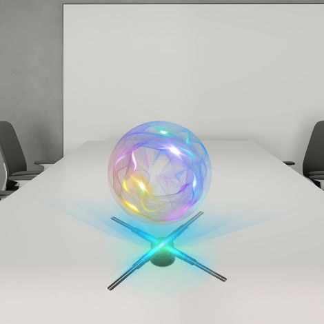 Hologramme 3D de 52cm avec Wi-Fi et Bluetooth, Projecteur Hologramme 3D avec 552 LED, Projecteur Holographique 3D pour Expositions, Magasins, Centres Commerciau