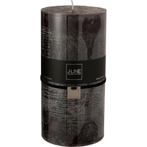 Bougie Cylindrique Déco "Junina" 20cm Noir Marron