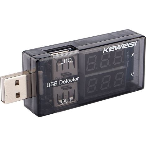 Caricabatterie USB doppio Tester di corrente Rilevatore di tensione Voltmetro di carica Amperometro 3-9V 0-3A (1/3)