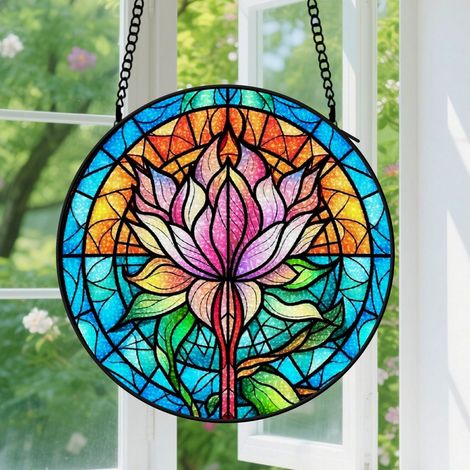 16cm Suspension vitrail pour fenêtre – Attrape-soleil pour porte, jardin ou terrasse – Décoration pour Noël, fête des Mères ou anniversaire – Cadeau pour femmes, maman, grand-mère, amie ou épouse (1/5)