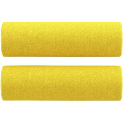 Maison Exclusive - Cojines decorativos 2 uds tela amarillo claro (1/5)