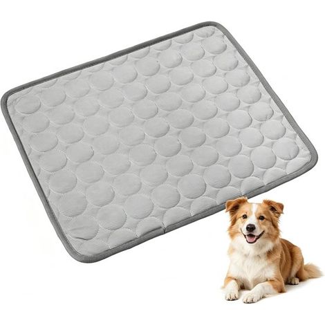 Alfombrilla refrescante para perros, alfombrilla refrescante de verano, impermeable, antideslizante, 40 x 30 cm, XS, gris (1/5)