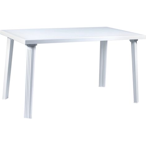 tavolo da esterno "domingo" in polipropilene bianco 130x75x73 cm (1/4)