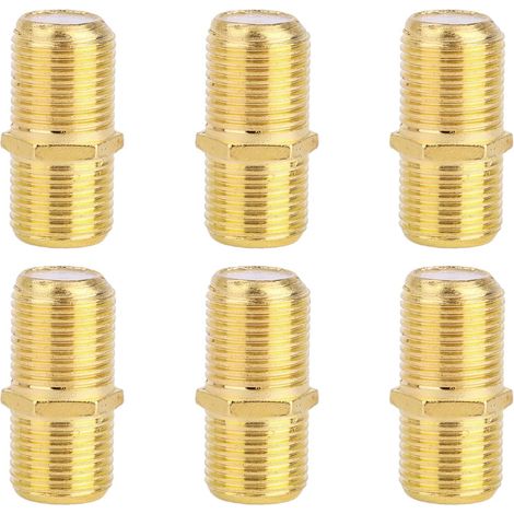 Connecteur Câble Coaxiaux, F Type Femelle vers Femelle Coupleur Coaxial Adaptateur de Compression Prolongateur Coaxial pour Câbles Blindés Télévision HD Antennes Satellite (1/5)