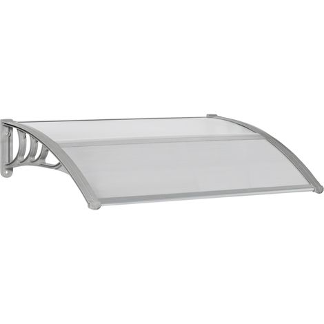 Pensilina Tettoia 100x80 cm in Policarbonato Anti-UV Argento (1/5)