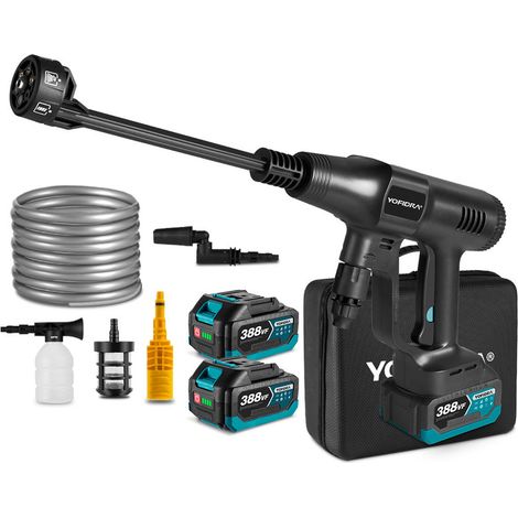 100 Bar Bürstenlose Elektrische Hochdruck Wasser Pistole 3 Gänge Cordless Auto Haus Garten Reinigung Werkzeuge mit 2 Batterie (1/5)