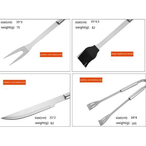 Grillbesteck-Set, 20-teiliges Grillzubehör aus Edelstahl, Grillbesteck für Camping und Gartenpartys (1/4)