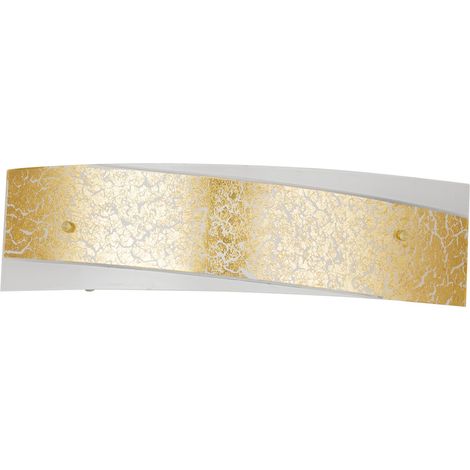 "Applique PARIS in vetro con decoro in foglia oro 45x12 cm."