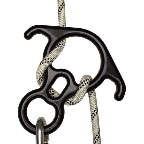 Dispositif de Descente à Oreille Recourbée 50kN Descendeur Figure 8 Aluminium Materiel pour Les Loisirs De Plein Air Appliquer Cordes (1/5)