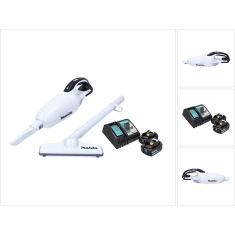 Makita DCL 181 FRFW Akku Staubsauger 18 V Weiß + 2x Akku 3,0 Ah + Ladegerät (1/5)