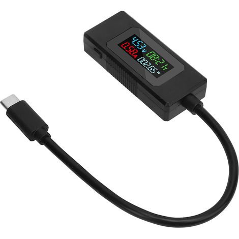 USB-C-Tester 4–30 V 0–6,5 A – Digitales Multimeter Typ C – Spannungs-, Strom- und Kapazitätsmessung (1/5)