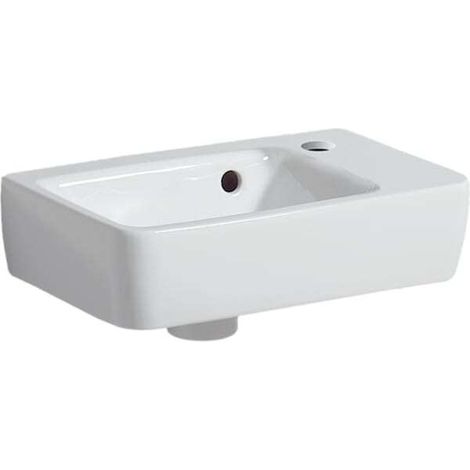 Geberit Renova Plan, lavabo con enjuague manual, proyección