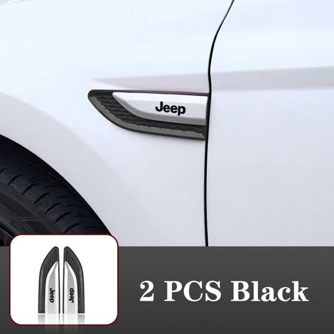 (2 pièces Jeep noires) Badges latéraux de porte/aile de voiture, autocollants de carrosserie compatibles avec Jeep Grand Cherokee, Wrangler JK, Gladiator, Compass, Renegade et Patriot. (1/4)