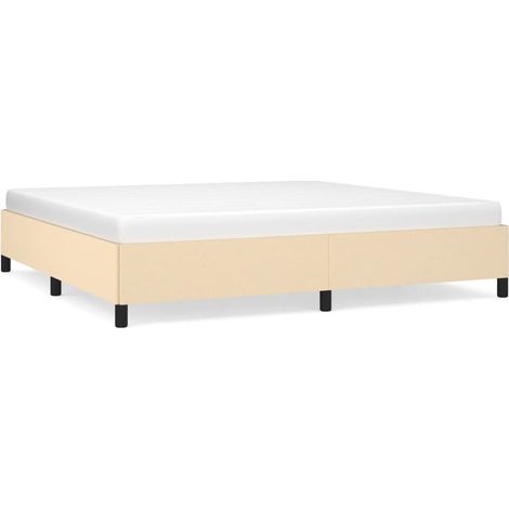 Maison Exclusive - Giroletto senza Materasso Crema 200x200 cm in Tessuto (1/5)