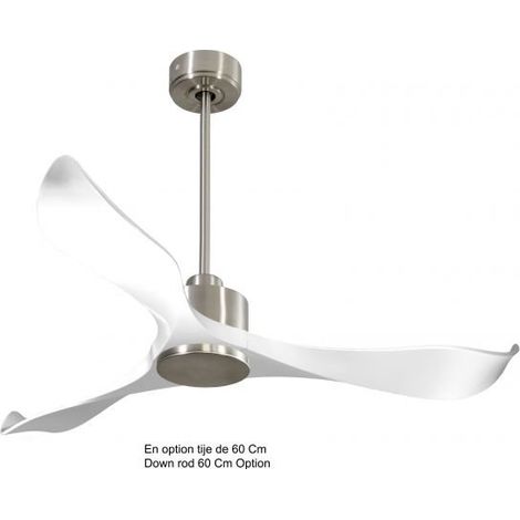 Modulo de KlassFan - Super déstratificateur d'air sans Lumière chrome et blanc idéal pour 25 à 40 m² ultra efficace DC3SlimP2Wi