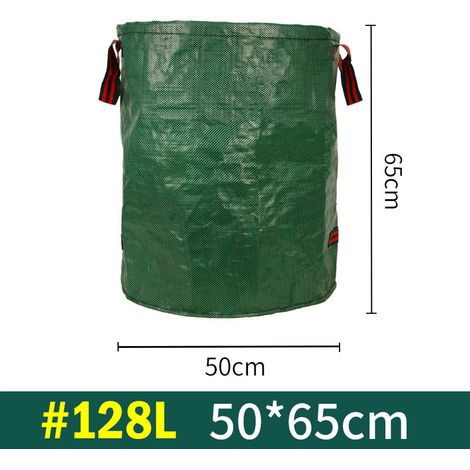 BBPETOPE Sac à déchets verts rond pliable 128L (50cm65cm), sac de collecte feuilles mortes grand volume pour jardin extérieur