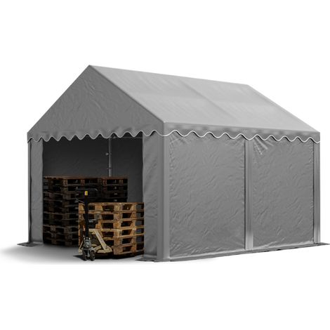 TOOLPORT Storage tent 3x4 m PVC 700 N waterproof shelter grey