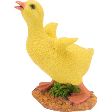 Ornement de Caneton, Structure Ferme, Fabrication Fine, Statue de Petit Canard en Résine Légère pour Jardin Extérieur (Canard Jaune). (1/5)