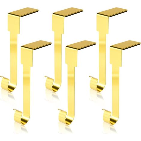 Set mit 6 Weihnachtsstrumpfhaltern, Metallstrumpfhaken, für Weihnachtsdekorationen (gold) (1/5)